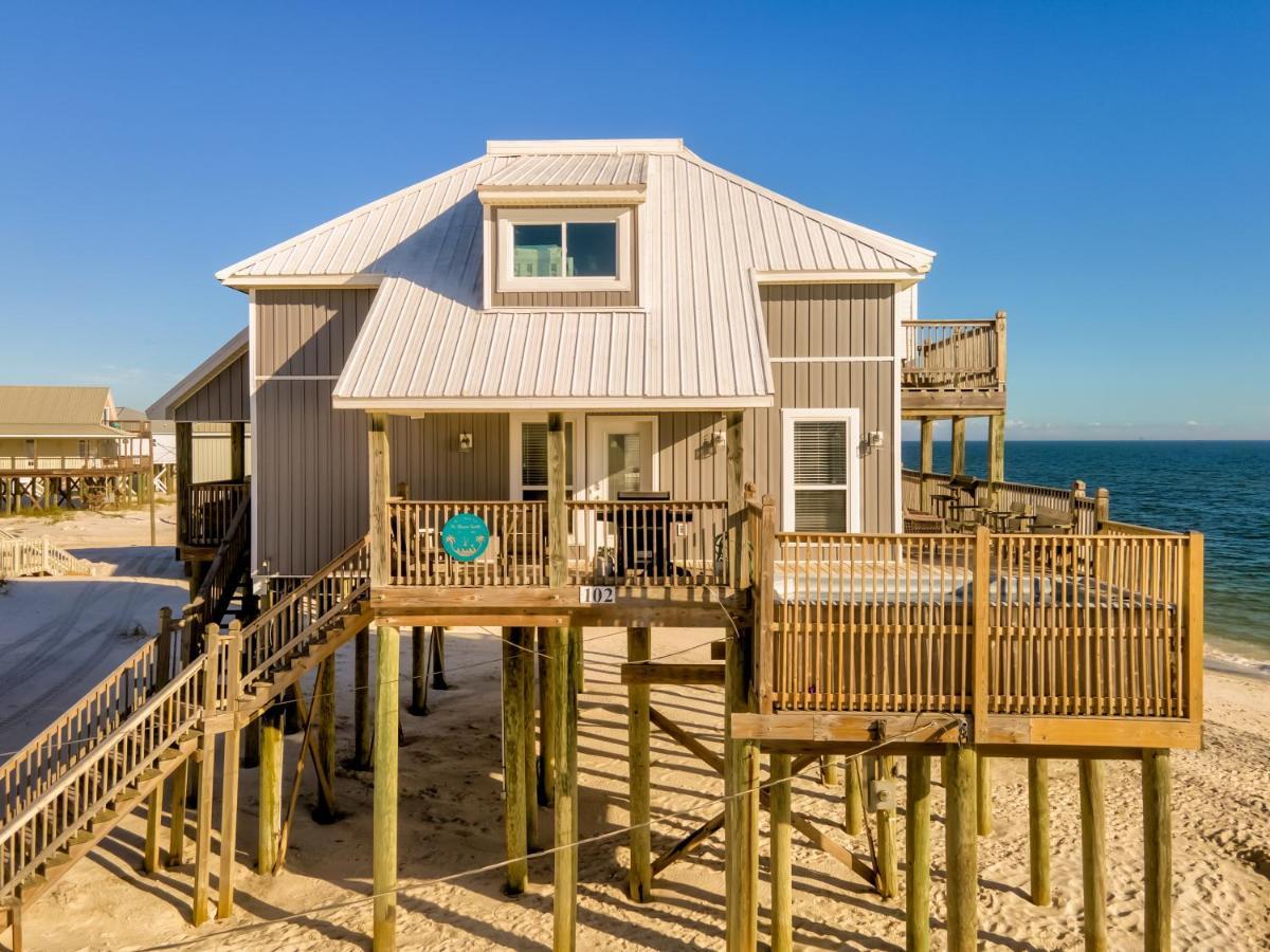 Strand Castle - Gulf Front! An Ideal Layout With Game Room, Small Private Pool, And Roof Top Crow'S Nest! Home Dauphin Island Eksteriør bilde